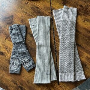 3 Pairs of Gray Knit Leg Warmers